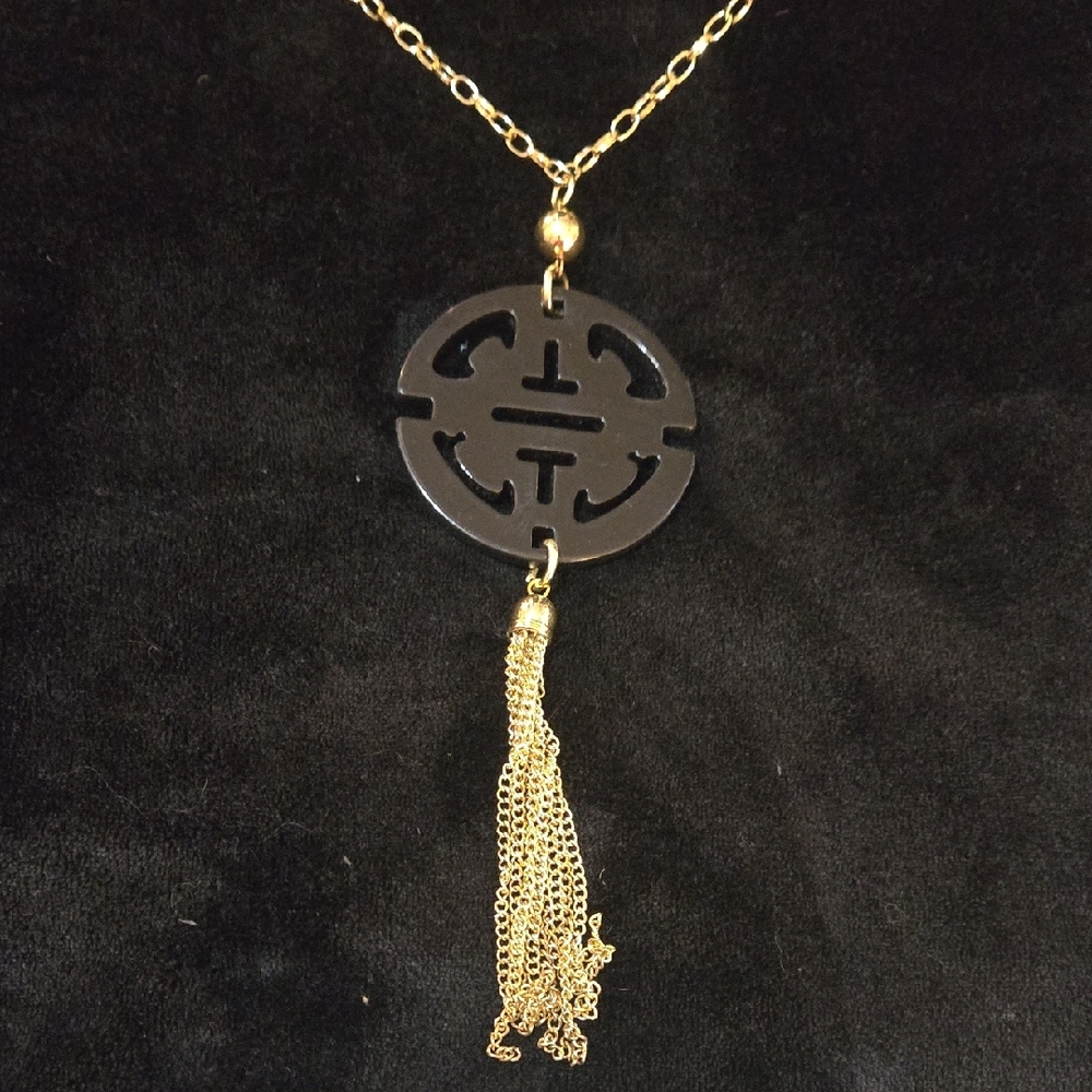 Chic Black and Gold Chain Necklace